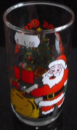 3540-2 € 4,00 coca cola glas kerstman bij boom